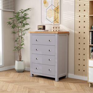 Marlow Home Co. Millsaps 4 Drawer 70Cm W Chest of Drawers Grey/Chrome 95cm H X 70cm W X 40cm D Marlow Home Co. Millsaps 4 Drawer 70Cm W Chest of Drawers Grey/Chrome 95cm H X 70cm W X 40cm D