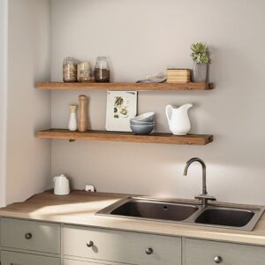 Canora Grey Atanacio 2 Piece Floating Shelves 100cm wide Brown 2.8cm H X 100cm W X 20cm D Canora Grey Atanacio 2 Piece Floating Shelves 100cm wide Brown 2.8cm H X 100cm W X 20cm D