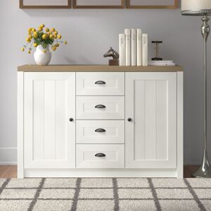 Three Posts Brasher 130 Cm Wide 4 Drawer Sideboard Brown;White 86cm H X 130cm W X 43cm D Three Posts Brasher 130 Cm Wide 4 Drawer Sideboard Brown;White 86cm H X 130cm W X 43cm D