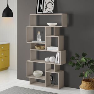 Zipcode Design Sandra Bookcase Asymmetric Freestanding Bookcase with 10 Compartments Light Mocha 427.99cm H X 243.84cm W X 64.77cm D Zipcode Design Sandra Bookcase Asymmetric Freestanding Bookcase with 10 Compartments Light Mocha 427.99cm H X 243.84cm W X 64.77cm D