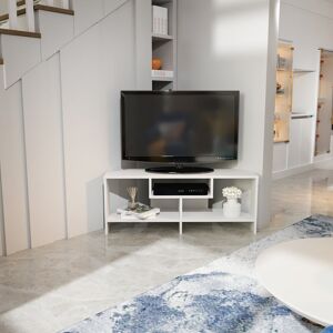 17 Stories Moheed Corner TV Stand for TVs up to 50" White 50" 17 Stories Moheed Corner TV Stand for TVs up to 50" White 50"