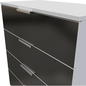 Latitude Run Fully Assembled Herma 4 - Drawer Chest of Drawers Black/White 88.5cm H X 76.5cm W X 41.5cm D Latitude Run Fully Assembled Herma 4 - Drawer Chest of Drawers Black/White 88.5cm H X 76.5cm W X 41.5cm D