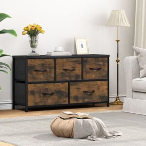 Borough Wharf 5-Drawer Brown Chest of Drawers 100Cm W Brown 138.43cm H X 254cm W X 76.2cm D Borough Wharf 5-Drawer Brown Chest of Drawers 100Cm W Brown 138.43cm H X 254cm W X 76.2cm D
