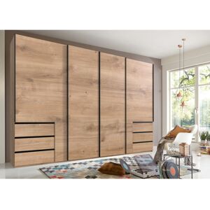 Ebern Designs Guardino 4 Door Wardrobe Plank Oak 236cm H x 350cm W x 65cm D Ebern Designs Guardino 4 Door Wardrobe Plank Oak 236cm H x 350cm W x 65cm D