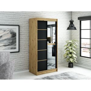 Union Rustic Lichtwardt Manufactured Wood Wardrobe Artisan Black Matte 200cm H x 100cm W x 62cm D Union Rustic Lichtwardt Manufactured Wood Wardrobe Artisan Black Matte 200cm H x 100cm W x 62cm D