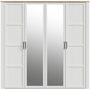 Lark Manor Ortiz 4 Door Manufactured Wood Wardrobe Silver 214cm H X 215.9cm W X 59.6cm D Lark Manor Ortiz 4 Door Manufactured Wood Wardrobe Silver 214cm H X 215.9cm W X 59.6cm D