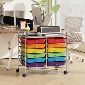 Rebrilliant 12 Drawer Storage Drawer Blue/Red/Yellow/Purple/Orange 63cm H X 63cm W X 37cm D Rebrilliant 12 Drawer Storage Drawer Blue/Red/Yellow/Purple/Orange 63cm H X 63cm W X 37cm D