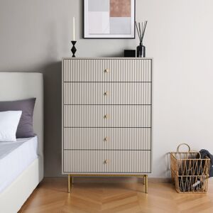 Canora Grey Bartko - Large Chest Of Drawers - 5 Drawers Grey 120cm H X 80cm W X 40cm D Canora Grey Bartko - Large Chest Of Drawers - 5 Drawers Grey 120cm H X 80cm W X 40cm D