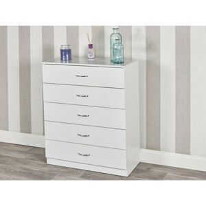 Ebern Designs Keever 5 Drawers Chest White 90cm H X 75cm W X 34cm D Ebern Designs Keever 5 Drawers Chest White 90cm H X 75cm W X 34cm D