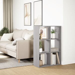 17 Stories Room Divider Bookcase Engineered Wood Grey Sonoma (3 Shelves) 103.5cm H x 69.5cm W x 29cm D 17 Stories Room Divider Bookcase Engineered Wood Grey Sonoma (3 Shelves) 103.5cm H x 69.5cm W x 29cm D
