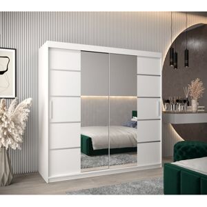 17 Stories Verona 04 Sliding Door Wardrobe 200cm - Black Matt White 200cm H X 200cm W X 62cm D 17 Stories Verona 04 Sliding Door Wardrobe 200cm - Black Matt White 200cm H X 200cm W X 62cm D
