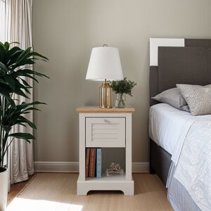 ClassicLiving Milano 1 Drawer Bedside Table Grey 59cm H X 39.5cm W X 39.9cm D ClassicLiving Milano 1 Drawer Bedside Table Grey 59cm H X 39.5cm W X 39.9cm D