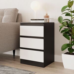 17 Stories 3 Drawer Wooden Bedroom Chest Cabinet Black/White 61.5cm H X 40cm W X 35cm D 17 Stories 3 Drawer Wooden Bedroom Chest Cabinet Black/White 61.5cm H X 40cm W X 35cm D