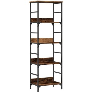 Borough Wharf Holweg 50cm W Steel Standard Bookcase Old Wood (5 Shelves) 153 cm H x 50 cm W x 33 cm D Borough Wharf Holweg 50cm W Steel Standard Bookcase Old Wood (5 Shelves) 153 cm H x 50 cm W x 33 cm D