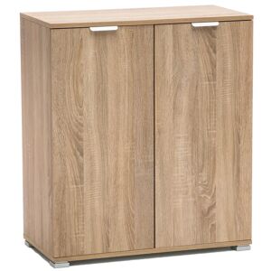 Ebern Designs Drumanduff 2 -Door 3 -Shelf Storage Cabinet brown 85.0 H x 75.0 W x 38.0 D cm