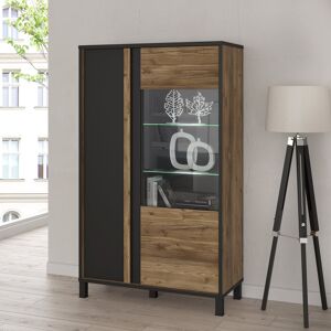 Borough Wharf Caramont Display Cabinet Black;Brown 158.8cm H X 94.8cm W X 42cm D Borough Wharf Caramont Display Cabinet Black;Brown 158.8cm H X 94.8cm W X 42cm D