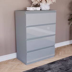 17 Stories Oslo 4 Drawer High Gloss Chest, (FSC 100%) Bedroom Home Storage Furniture Grey 95.5cm H X 70cm W X 40cm D 17 Stories Oslo 4 Drawer High Gloss Chest, (FSC 100%) Bedroom Home Storage Furniture Grey 95.5cm H X 70cm W X 40cm D