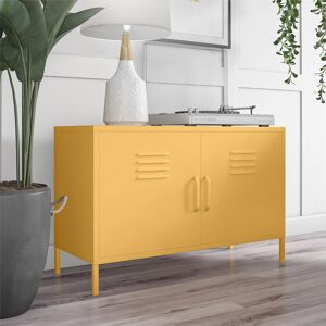 Novogratz Cache Steel 2 - Door Cabinet Accent Chest Yellow 64cm H X 100cm W X 40cm D Novogratz Cache Steel 2 - Door Cabinet Accent Chest Yellow 64cm H X 100cm W X 40cm D