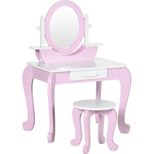 Harriet Bee Vijaya Dressing Table Set with Mirror Pink 93cm H X 65.5cm W X 46cm D Harriet Bee Vijaya Dressing Table Set with Mirror Pink 93cm H X 65.5cm W X 46cm D