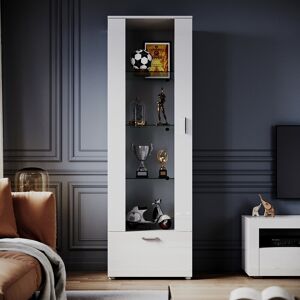 17 Stories 187*60*40cm High Display Cabinet with RGB Colour Changing Multi-Tier Storage White 474.98cm H X 152.4cm W X 101.6cm D 17 Stories 187*60*40cm High Display Cabinet with RGB Colour Changing Multi-Tier Storage White 474.98cm H X 152.4cm W X 101.6cm D