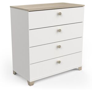 Latitude Run Barbaa 4 Drawer Matt White and Oak Chest of Drawers Matt White and Oak 80cm H X 80cm W X 42cm D Latitude Run Barbaa 4 Drawer Matt White and Oak Chest of Drawers Matt White and Oak 80cm H X 80cm W X 42cm D