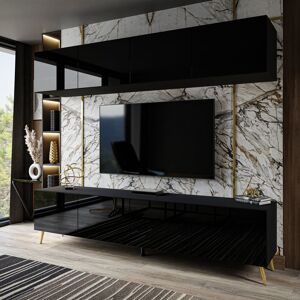 Canora Grey Adelmira TV Stand for TVs up to 88" Black/Gold 88" Canora Grey Adelmira TV Stand for TVs up to 88" Black/Gold 88"