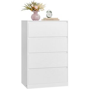 Metro KAILYN Collection - Chest Of Drawers For Bedroom, Storage Organiser Unit With 4 Drawers, 40 X 60 X 97.4 Cm, Modern Style, Snow White White 97.4cm H X 60cm W X 40cm D Metro KAILYN Collection - Chest Of Drawers For Bedroom, Storage Organiser Unit With 4 Drawers, 40 X 60 X 97.4 Cm, Modern Style, Snow White White 97.4cm H X 60cm W X 40cm D