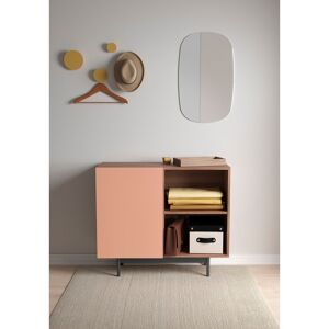 17 Stories Storage Cabinet Made Of Melamine And Metal With One Door, PRINTED Collection Walnut/Pink 78cm H X 90cm W X 34cm D 17 Stories Storage Cabinet Made Of Melamine And Metal With One Door, PRINTED Collection Walnut/Pink 78cm H X 90cm W X 34cm D