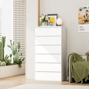 Ebern Designs White Chest Of Drawers Bedroom Tall Storage Cabinet With 7 Drawers Dresser Drawers Bedroom Storage Cupboard For Living Room Hallway Wooden 60X40x119cm White 119cm H X 60cm W X 40cm D Ebern Designs White Chest Of Drawers Bedroom Tall Storage Cabinet With 7 Drawers Dresser Drawers Bedroom Storage Cupboard For Living Room Hallway Wooden 60X40x119cm White 119cm H X 60cm W X 40cm D
