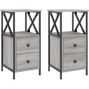 Borough Wharf Kintore 2 Drawer Bedside Table Grey Sonoma 70cm H X 34cm W X 35.5cm D Borough Wharf Kintore 2 Drawer Bedside Table Grey Sonoma 70cm H X 34cm W X 35.5cm D