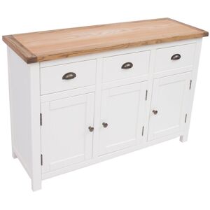 Longshore Tides Toth 120 Cm Wide 3 Drawer Sideboard White/Brown 80cm H X 120cm W X 40cm D Longshore Tides Toth 120 Cm Wide 3 Drawer Sideboard White/Brown 80cm H X 120cm W X 40cm D