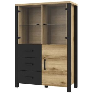 Rio Monango Display Cabinet Grand Natural Oak 146cm H X 101cm W X 43cm D Rio Monango Display Cabinet Grand Natural Oak 146cm H X 101cm W X 43cm D
