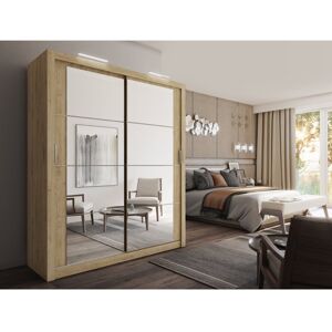 Brayden Studio Tengan 2 Door Sliding Wardrobe Oak 215cm H X 181cm W X 60cm D Brayden Studio Tengan 2 Door Sliding Wardrobe Oak 215cm H X 181cm W X 60cm D