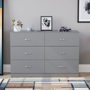 17 Stories Maybery 6 - Drawer Wide Chest of Drawers, Bedroom Dresser & Storage Cabinet Grey 80cm H X 120cm W X 40cm D 17 Stories Maybery 6 - Drawer Wide Chest of Drawers, Bedroom Dresser & Storage Cabinet Grey 80cm H X 120cm W X 40cm D