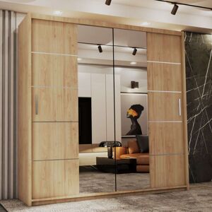Brayden Studio Lugano Mirror Sliding Wardrobe – 4 Colors, 4 Sizes Oak 217cm H x 150cm W x 62cm D Brayden Studio Lugano Mirror Sliding Wardrobe – 4 Colors, 4 Sizes Oak 217cm H x 150cm W x 62cm D