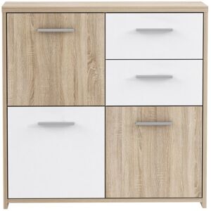 Wade Logan Delacroix Combi Chest Brown;White 77.2cm H X 77.5cm W X 29.6cm D Wade Logan Delacroix Combi Chest Brown;White 77.2cm H X 77.5cm W X 29.6cm D