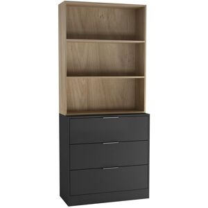 17 Stories Ophe 180 H x 60 W Bookcase Black/Oak 180cm H X 60cm W X 35cm D 17 Stories Ophe 180 H x 60 W Bookcase Black/Oak 180cm H X 60cm W X 35cm D