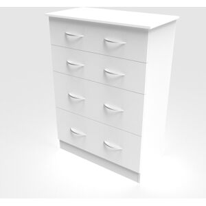 Latitude Run Fully Assembled Hogne 4 Drawer 76.5Cm W Chest of Drawers White 107.5cm H X 76.5cm W X 40.5cm D Latitude Run Fully Assembled Hogne 4 Drawer 76.5Cm W Chest of Drawers White 107.5cm H X 76.5cm W X 40.5cm D