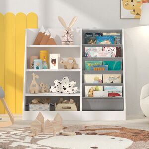 Brayden Studio Bathelda Standard Bookcase, Storage Book Rack, Organizer Cabinet, Book Display White/Grey (4 Shelves) 80cm H x 90cm W x 40cm D Brayden Studio Bathelda Standard Bookcase, Storage Book Rack, Organizer Cabinet, Book Display White/Grey (4 Shelves) 80cm H x 90cm W x 40cm D