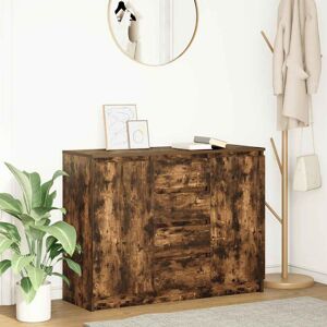 17 Stories Sideboard With Drawers 100.5X35x76 Cm Engineered Wood Smoked Oak 76cm H X 100.5cm W X 35cm D 17 Stories Sideboard With Drawers 100.5X35x76 Cm Engineered Wood Smoked Oak 76cm H X 100.5cm W X 35cm D