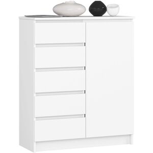 17 Stories Chest of drawers K80 white 80cm 1 door 5 drawers 3 shelves W80xH35xD97cm White 97cm H X 80cm W X 35cm D 17 Stories Chest of drawers K80 white 80cm 1 door 5 drawers 3 shelves W80xH35xD97cm White 97cm H X 80cm W X 35cm D