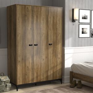 Rio Laurence 3 Door Wardrobe Knotty Oak 180.5cm H X 116.6cm W X 51.3cm D Rio Laurence 3 Door Wardrobe Knotty Oak 180.5cm H X 116.6cm W X 51.3cm D