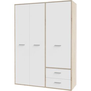 EUForte Mokkaro Manufactured Wood Wardrobe Light oak 200cm H X 144.4cm W X 52.7cm D EUForte Mokkaro Manufactured Wood Wardrobe Light oak 200cm H X 144.4cm W X 52.7cm D