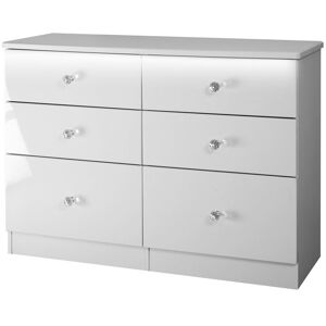 Fairmont Park Fully Assembled Bonaccord 6 Drawer Chest White Gloss 78.8cm H X 112cm W X 41.5cm D Fairmont Park Fully Assembled Bonaccord 6 Drawer Chest White Gloss 78.8cm H X 112cm W X 41.5cm D