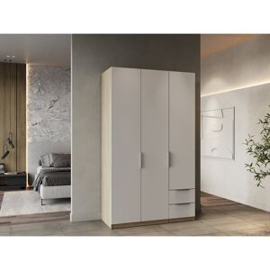 17 Stories Nooran 3 Door Manufactured Wood Wardrobe Brown/White 203cm H X 119.4cm W X 51.1cm D 17 Stories Nooran 3 Door Manufactured Wood Wardrobe Brown/White 203cm H X 119.4cm W X 51.1cm D