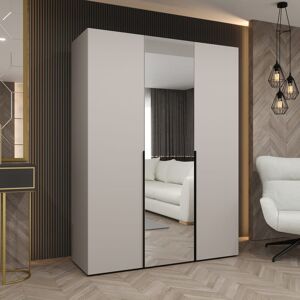 Latitude Run Bold Black Hinged Door Wardrobe 150cm - Stylish Storage with a Mirrored Edge Cashmere 202cm H X 150cm W X 52cm D Latitude Run Bold Black Hinged Door Wardrobe 150cm - Stylish Storage with a Mirrored Edge Cashmere 202cm H X 150cm W X 52cm D