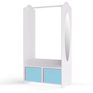 Harriet Bee Kyte Kids MDF Wooden Hanging Clothes Rail Wardrobe Storage Shelves Sky Blue 62.5cm L Harriet Bee Kyte Kids MDF Wooden Hanging Clothes Rail Wardrobe Storage Shelves Sky Blue 62.5cm L