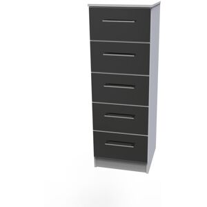 Latitude Run Fully Assembled Oteri 5 - Drawer Chest of Drawers Black Gloss/White 107.5cm H X 39.5cm W X 41.5cm D Latitude Run Fully Assembled Oteri 5 - Drawer Chest of Drawers Black Gloss/White 107.5cm H X 39.5cm W X 41.5cm D