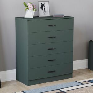 Hashtag Home Maybery 5 Drawer 75Cm W Chest Jasper Green 90cm H X 75cm W X 36cm D Hashtag Home Maybery 5 Drawer 75Cm W Chest Jasper Green 90cm H X 75cm W X 36cm D
