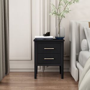 Fairmont Park Tharptown 2 Drawer Bedside Table Black 60cm H X 45cm W X 36cm D Fairmont Park Tharptown 2 Drawer Bedside Table Black 60cm H X 45cm W X 36cm D
